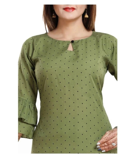 Meher Impex - Green Crepe Womens Straight Kurti ( Pack of 1 ) - S