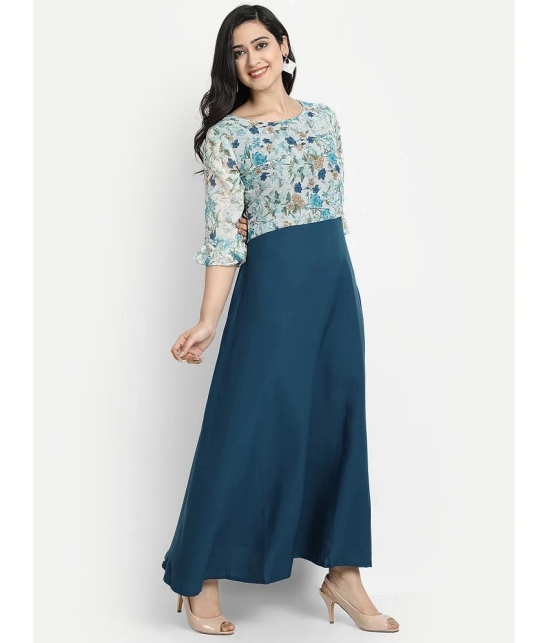 JASH CREATION - Blue Georgette Womens Anarkali Kurti ( Pack of 1 ) - None