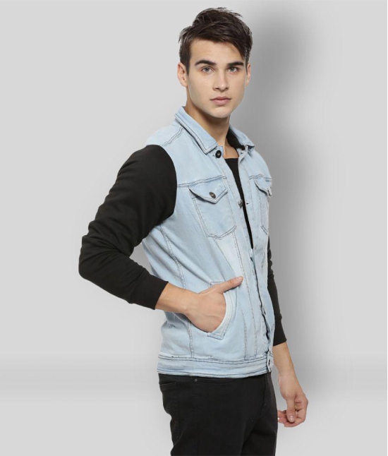 Campus Sutra - Blue Cotton Regular Fit Mens Denim Jacket ( Pack of 1 ) - None