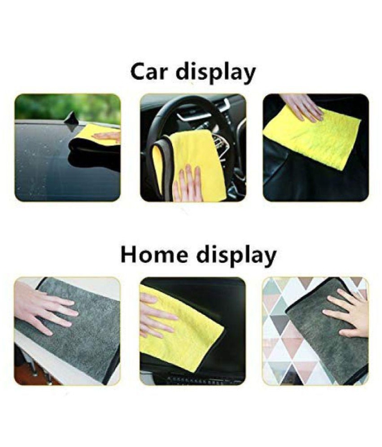 INGENS Microfiber Cloth for Car Cleaning and Detailing, Dual Sided, Extra Thick Plush Microfiber Towel Lint-Free(Pack of 1), Yellow 650 GSM, 40cm x 40cmÂ â?¦