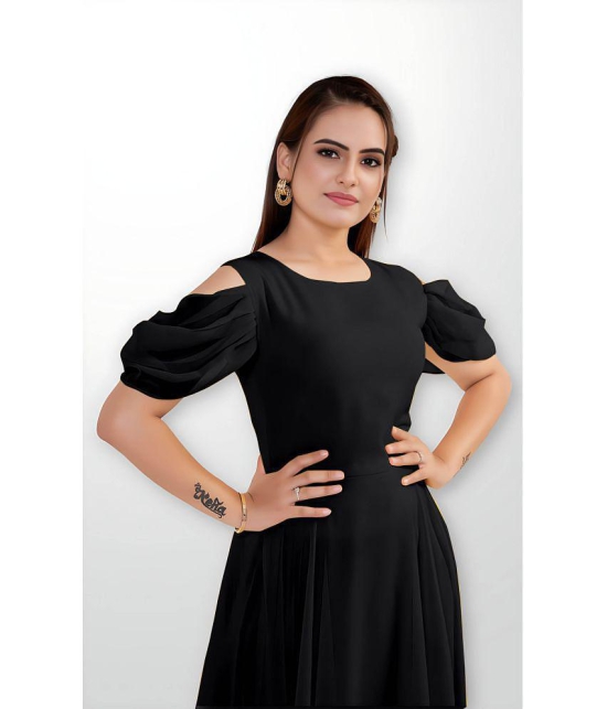 JASH CREATION - Black Georgette Women''s Gown ( Pack of 1 ) - None