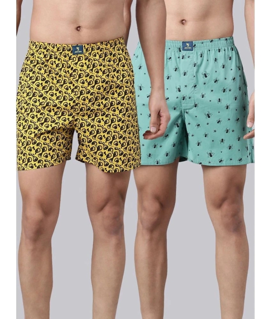 Joven Yellow Cotton Mens Boxer- ( Pack of 2 ) - None