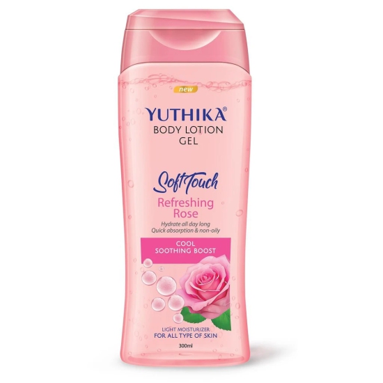 Yuthika Body Lotion Gel 300ml Combo Pack, Refreshing Rose and Aloe Vera Body Lotion for Summer, Winter, Non-Oily Gel Body Lotion