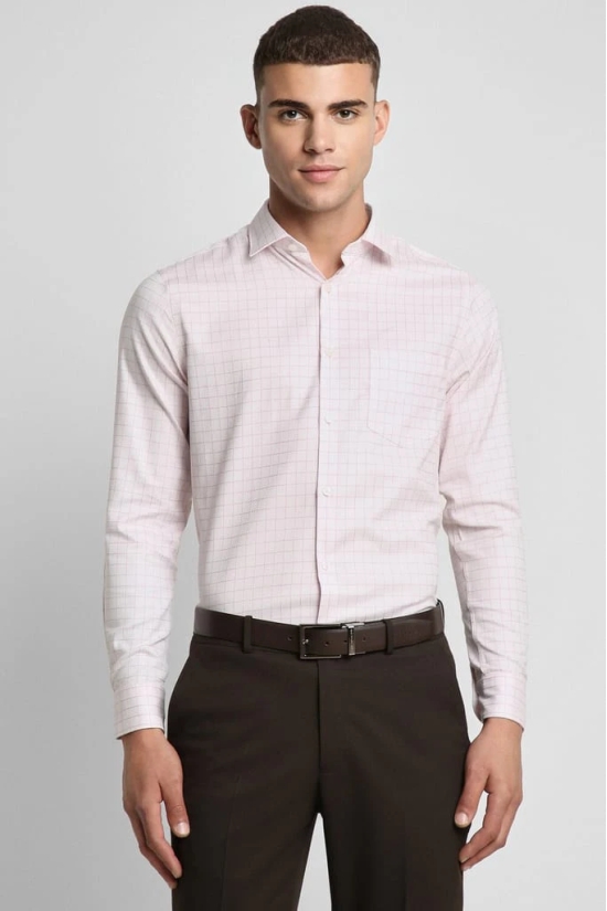 Men Pink Slim Fit Formal Full Sleeves Formal Shirt