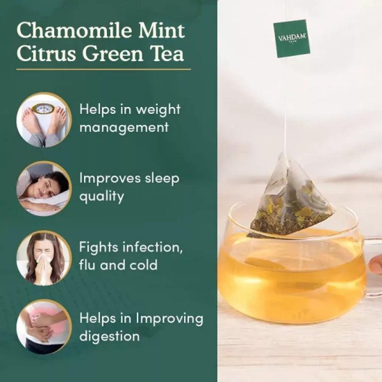 Vahdam - Chamomile Green Tea with Mint & Citrus - Pack of 2