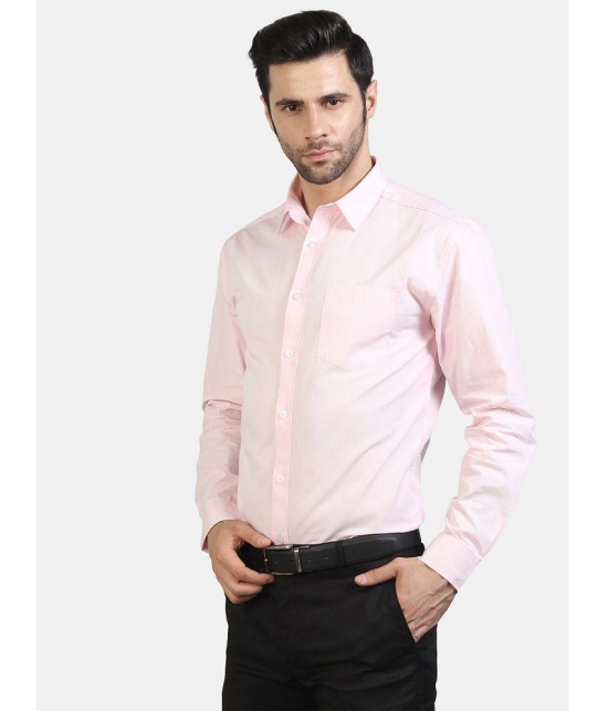 Life Roads 100 Percent Cotton Pink Solids Party wear Shirt Single Pack - None