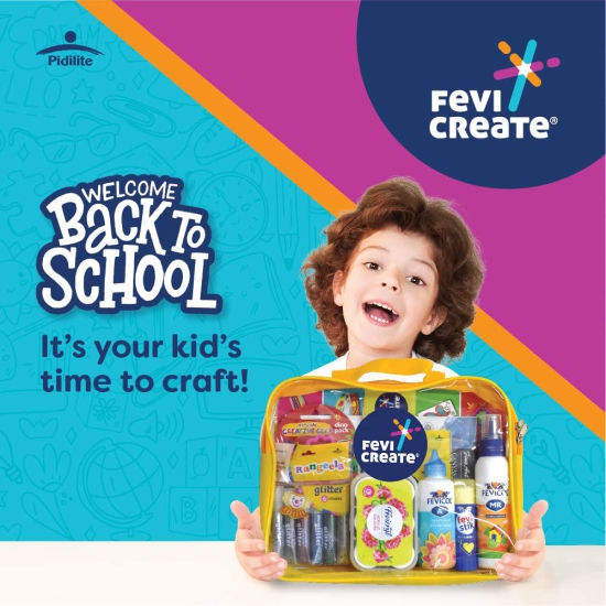 Fevicreate Art &  Craft Kit, All in One DIY Crafting Kit for Children, Back to School Bag Includes a Sling Bag with Assorted Colours, Canvas, Activity Book |Best Gift for Boys &  Girls Ages 514