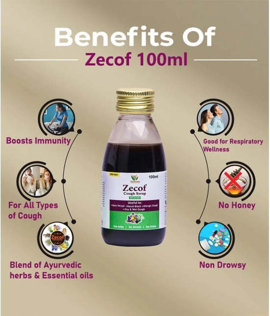 Vaddmaan Zecof - 4 x 100ml Ayurvedic cough syrup for Wet and Dry cough & Cold