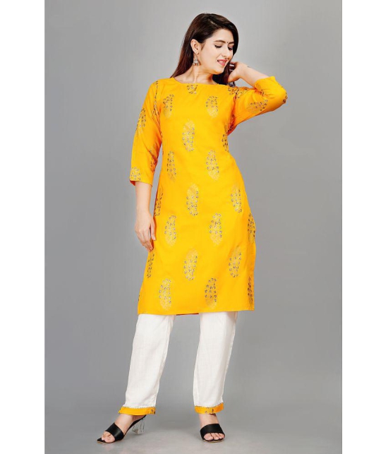 SIPET - Yellow Straight Rayon Womens Stitched Salwar Suit ( Pack of 1 ) - None