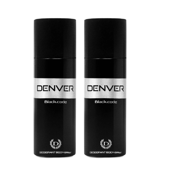 Denver Black Code Deodorant For Men, Long Lasting Deo For Men, 150Ml Each (Pack Of 2)