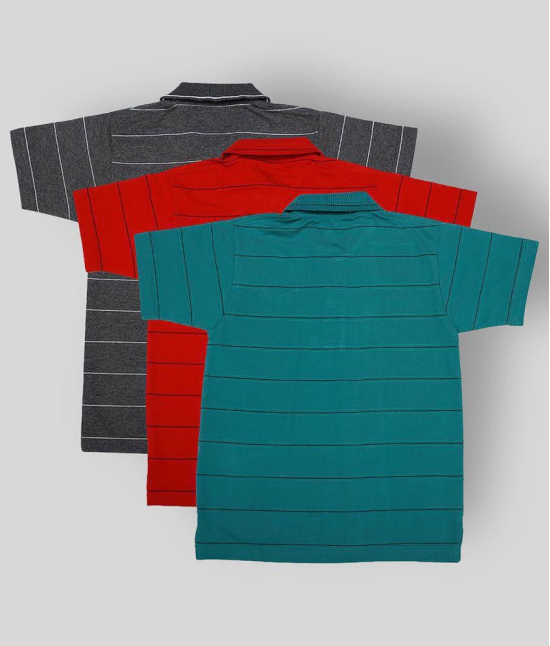 NEUVIN - Multicolor Cotton Boy's Polo T-Shirt ( Pack of 3 ) - None