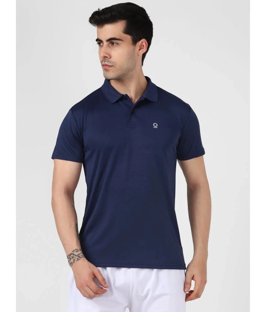 FITMonkey Men Regular Fit Quick Dry Sports Half Sleeves Polo T Shirt-Navy - None