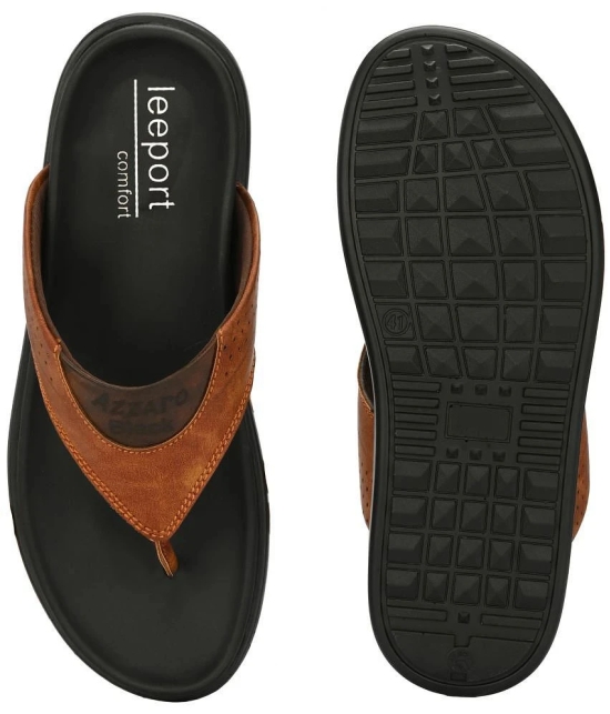 Leeport - Tan Mens Thong Flip Flop - None