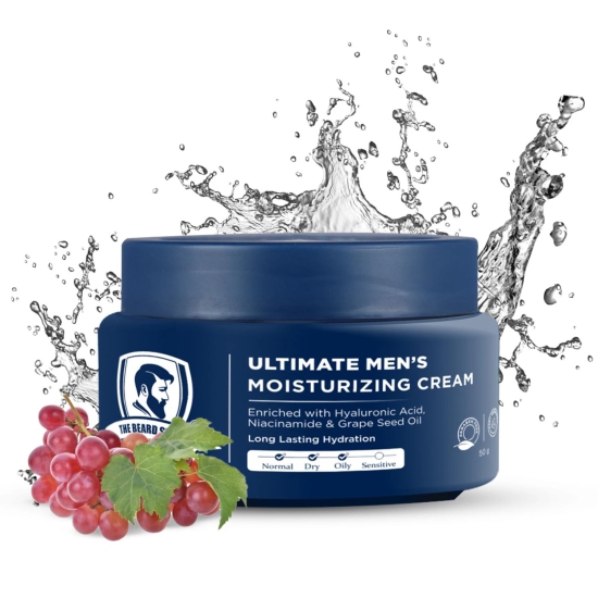 Sulphate Free Ultimate Men's Moisturizing Cream Enriched With Hyaluronic Acid, Niacinamide & Grape Seed Oil For Long-Lasting Hydration (50 GM)