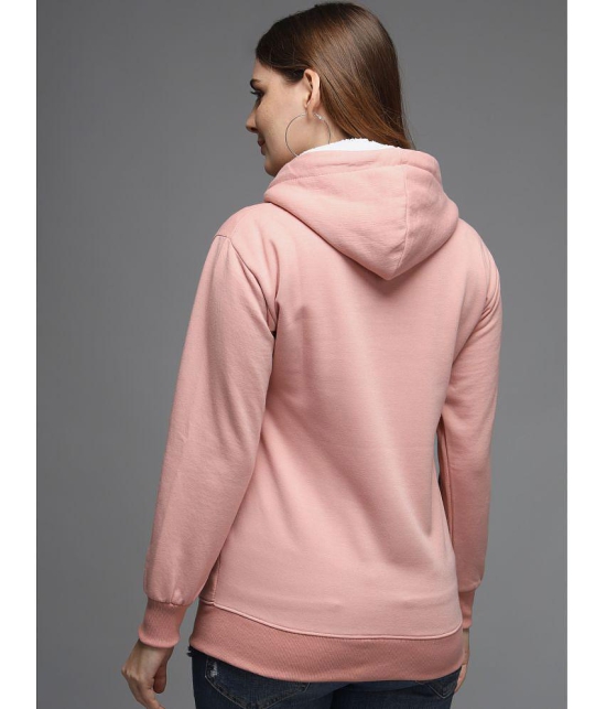 eWools.in Cotton Blend Women''s Hooded Sweatshirt ( Pink ) - None