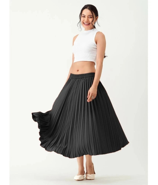 Femvy Black Crepe Womens Flared Skirt ( Pack of 1 ) - None