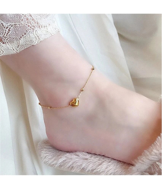 FASHION FRILL Gold Anklets ( Pack of 1 ) - Gold