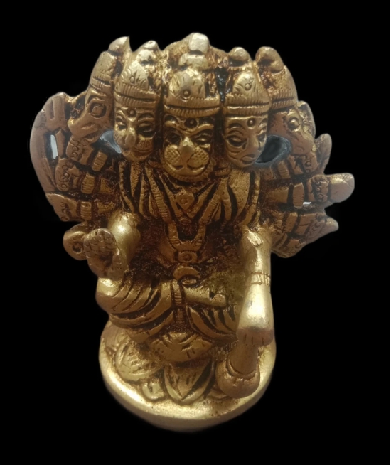 VRINDA METAL ART Brass Punchmukhi Hanuman Idol Idol