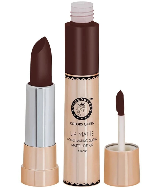 Colors Queen Lip Matte 2 in 1 Long Lasting Matte Lipstick (Kiss Coffee)