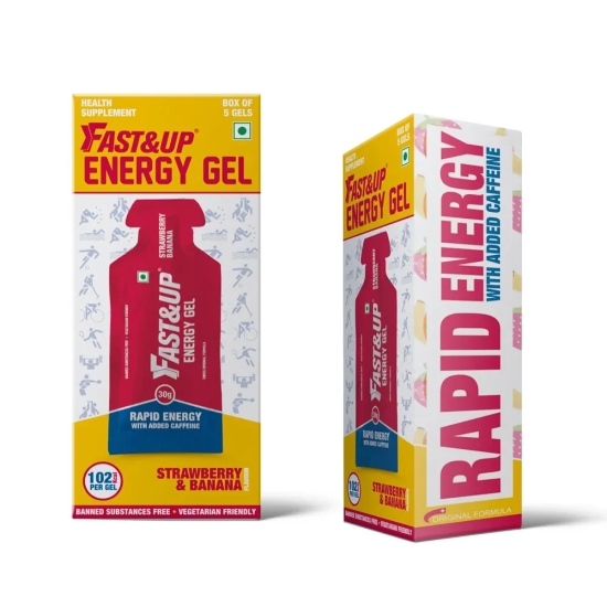 Fast&Up Vegan Sports Energy Gel Strawberry And Banana Flavor 5X30G