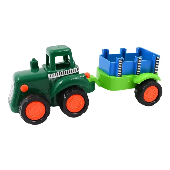 Tractor With Trolley Toy Friction Power Tractor (1 Pc)