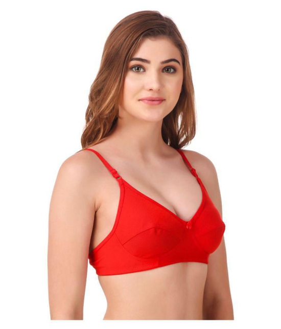 Fasense Cotton Everyday Bra - Red - 36B