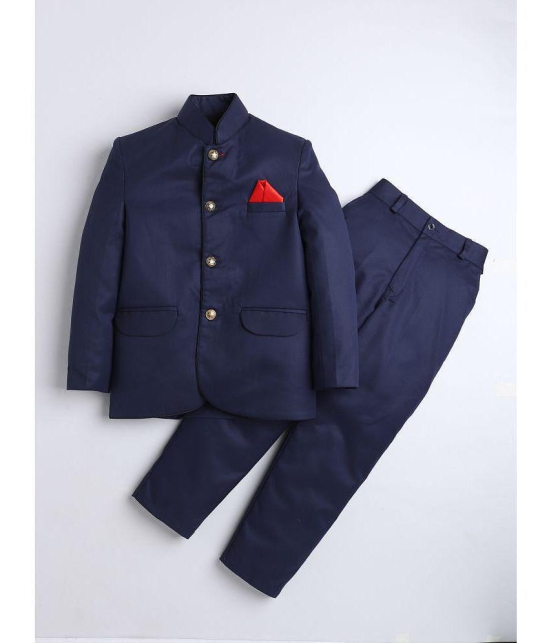 DKGF Fashion - Navy Polyester Boys 2 Piece Suit ( Pack of 1 ) - None