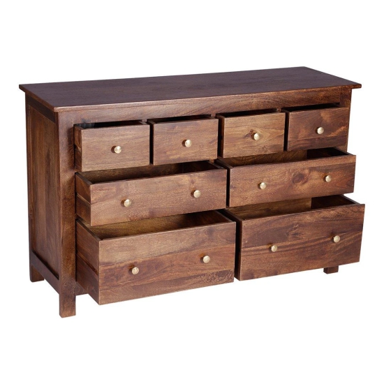 Sheesham Wood Chest Of Drawer In Provincial Teak-Brown