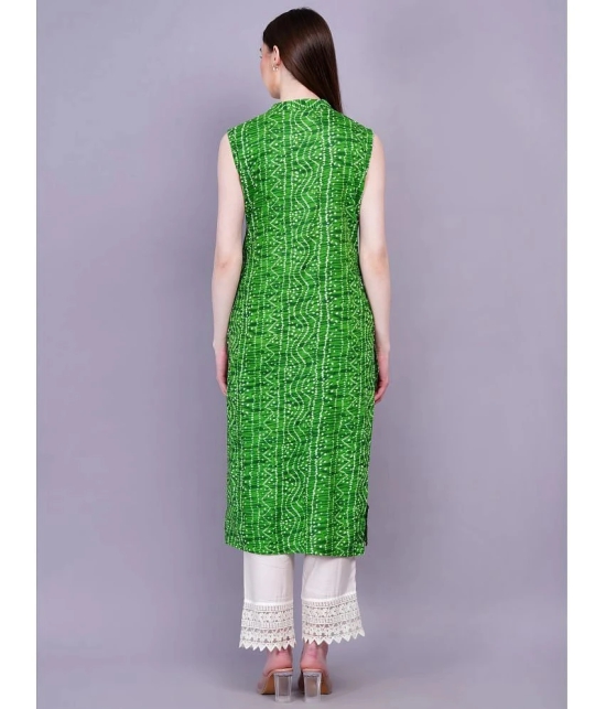 JC4U Rayon Printed Straight Womens Kurti - Green ( Pack of 1 ) - None