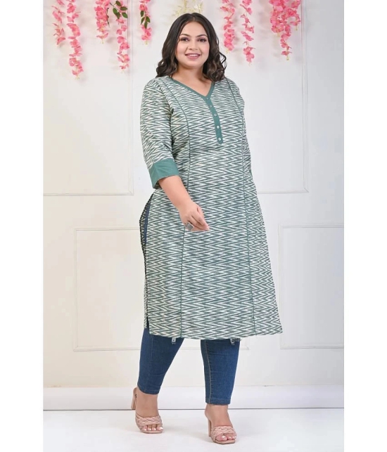 Swasti Cotton Printed Straight Womens Kurti - Green ( Pack of 1 ) - None