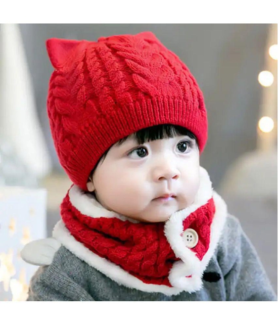 Penyan ® - Baby Boys & Baby Girls 2pcs/Set Kids Winter Hat Cute Baby Wool Knitted Hat and Button Scarf Cap Set New Born to 12 Months - None