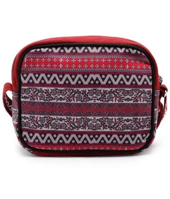 Anekaant - Wine Cotton Sling Bag - Wine