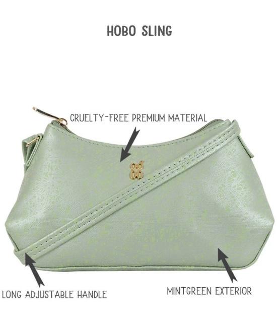 Baggit Green Faux Leather Sling Bag - Green