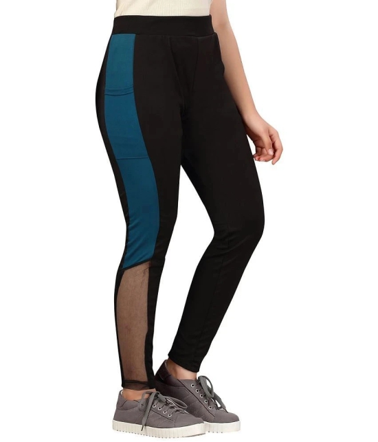 Aarika Girls Black-Blue Colour Track Pant - None