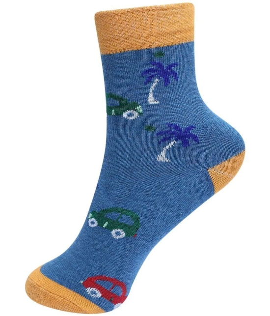 Dollar Multicolor Cotton Blend Boys Ankle Length Socks ( Pack of 5 ) - 9-11 years