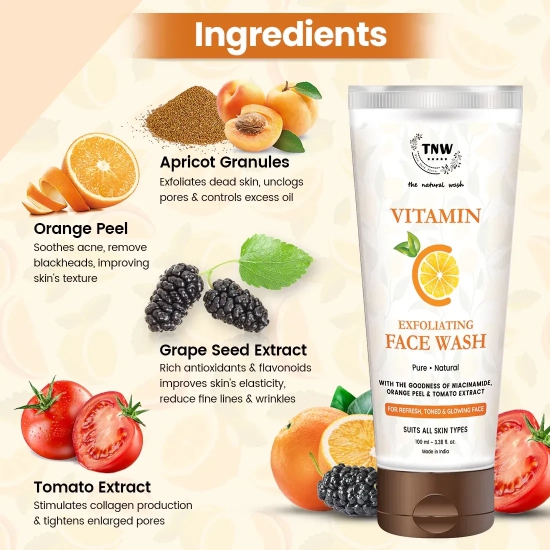 Vitamin C Exfoliating Face Wash - Paraben/Sulphate-Free 100ml