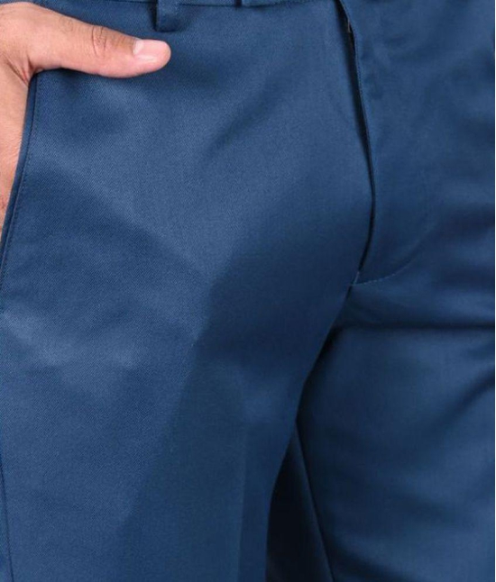 MANCREW - Blue Polycotton Slim - Fit Mens Formal Pants ( Pack of 2 ) - None