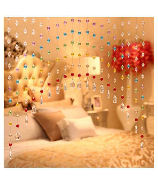 PINDIA Set of 10 Door Beaded String Curtain - Multi Color