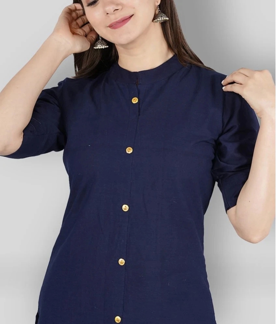 KIPEK - Navy Cotton Womens Straight Kurti - XL