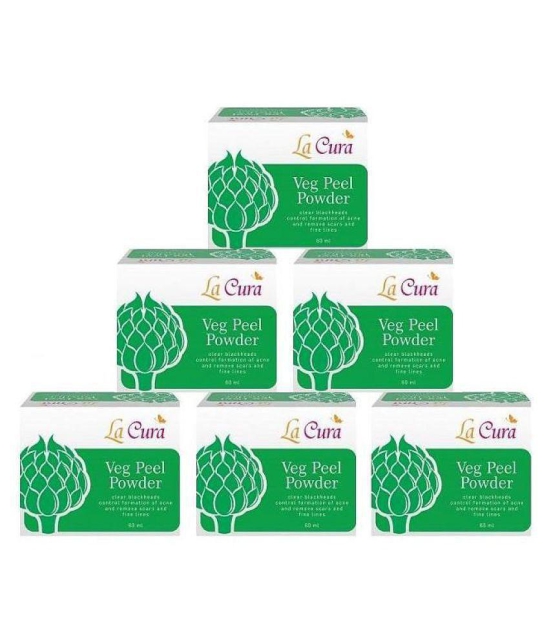 La Cura Veg Peel Powder Scrub & Exfoliators 60 gm Pack of 6