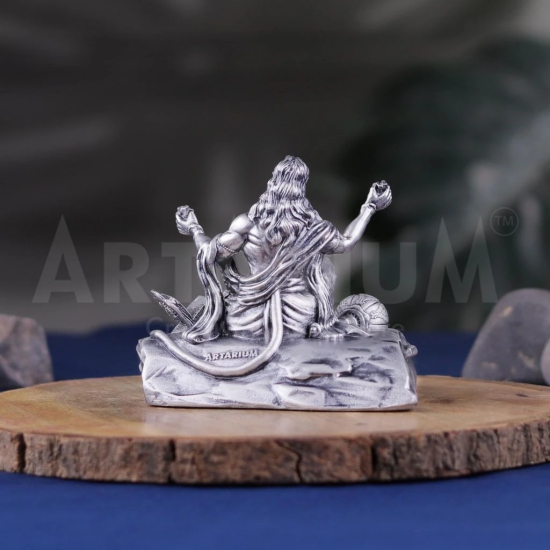 Artarium Bhaktimay Hanuman ji Murti Bajrangbali Idol | Hanuman Ji Statue for Home Decor Gift Article Decorative Showpiece Pack of 1 (Silver)