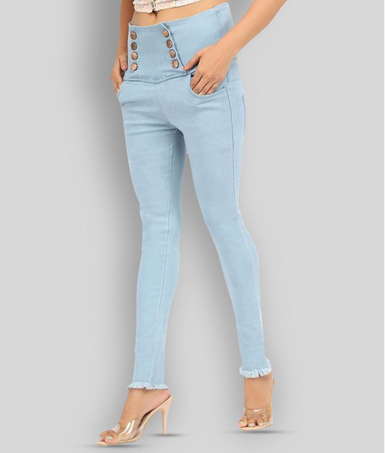 AngelFab - Blue Denim Skinny Fit Women''s Jeans ( Pack of 1 ) - 28