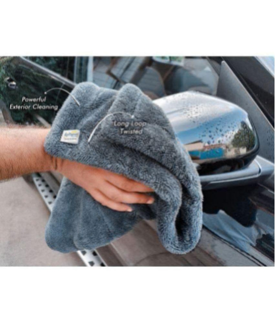 SOFTSPUN - Grey 1200 GSM Microfiber Cloth For Automobile ( Pack of 1 )