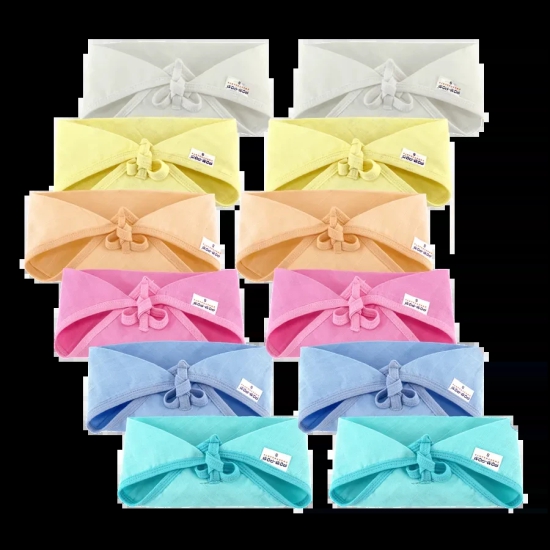 Tie up Triangle Cotton Nappies / Langot - Colour - Pack of 12-1 - 3Months