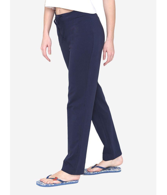 Vami - Navy Cotton Blend Women's Nightwear Pajamas ( Pack of 1 ) - None