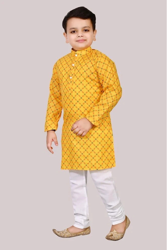 Arshia Fashions Pack of 1 Boys Cotton Kurta Sets ( Yellow ) - None