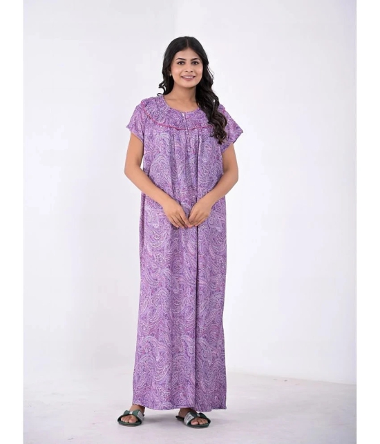 Apratim Purple Satin Womens Nightwear Nighty & Night Gowns ( Pack of 1 ) - None