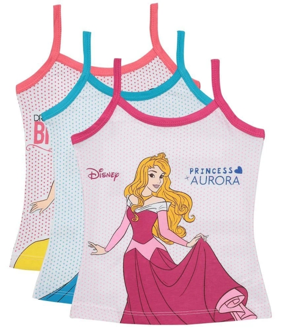 Bodycare Princess Girls Vest Pack Of 3-Assorted - None