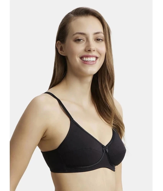 Jockey 1242 Wirefree Non Padded Super Combed Cotton Elastane Cross Over Everyday Bra - Black - None