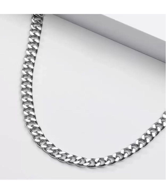 FASHION FRILL - Silver Plated Stainless Steel Chain ( Pack of 3 ) - None